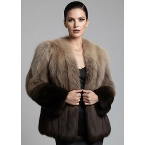 Vintage Ombré Fox Fur Jacket